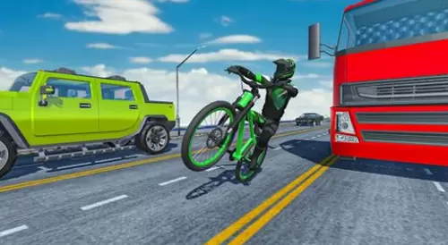 疯狂的交通自行车骑士3D