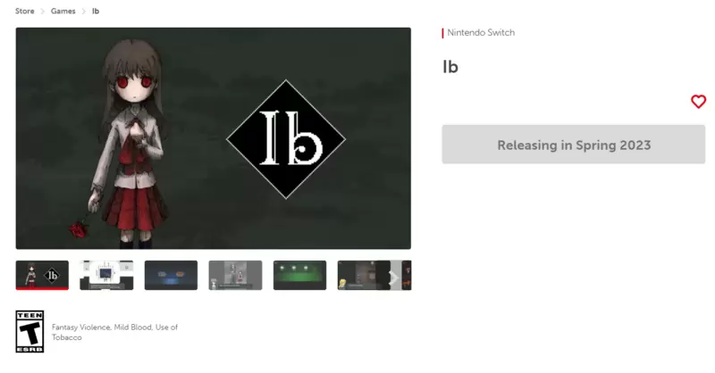 解谜游戏《IB恐惧美术馆》eShop数字版已敞开预售，将于3月登陆任天堂Switch