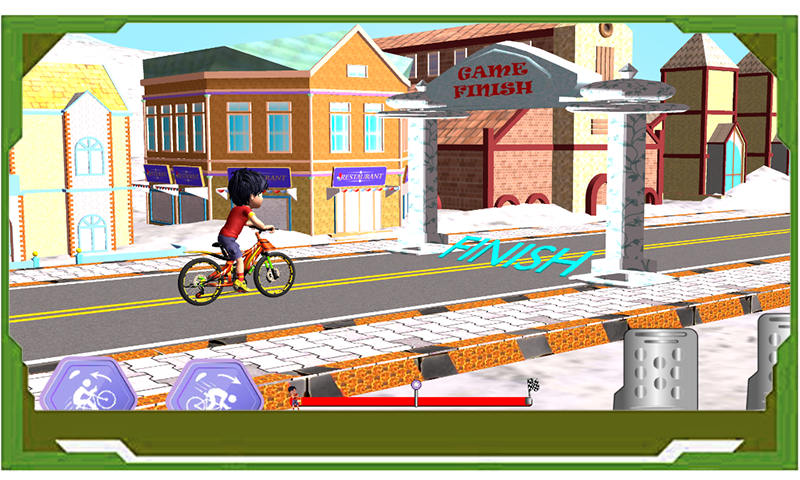 学校道路自行车游戏截图